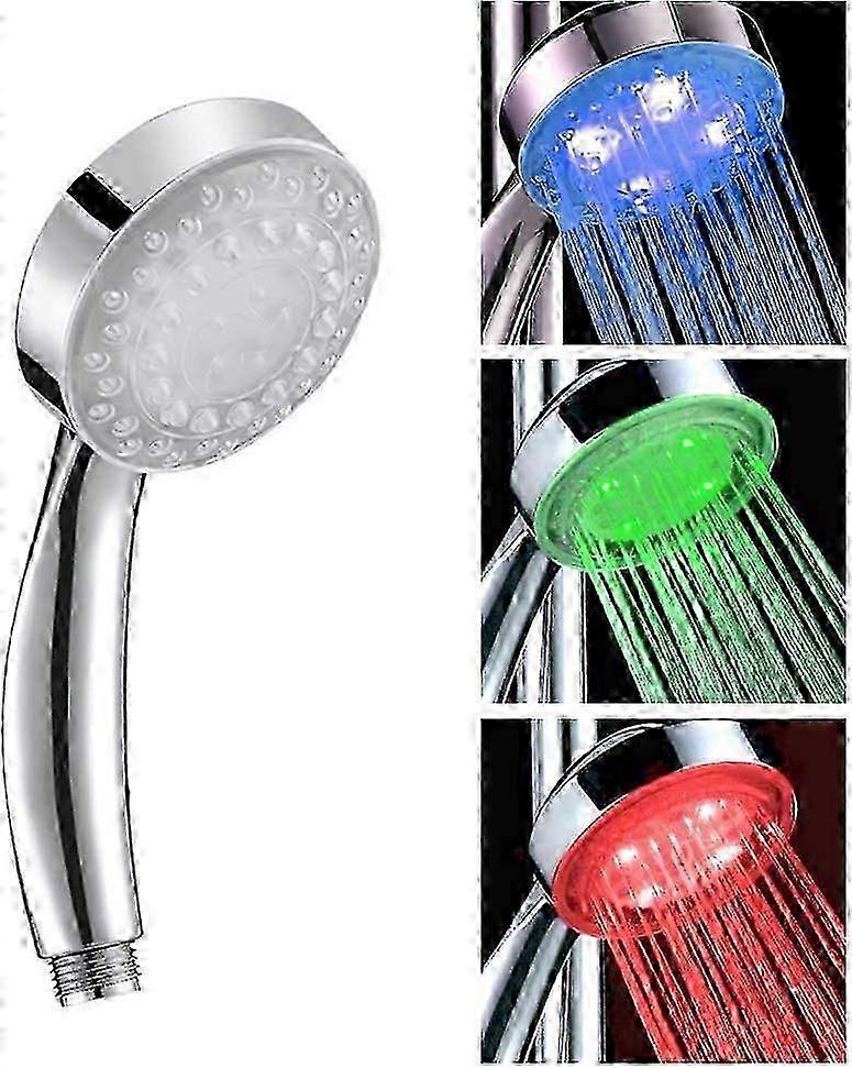 7 Color Changing LED Shower Head with Temperature Sensor for Bathroom Use