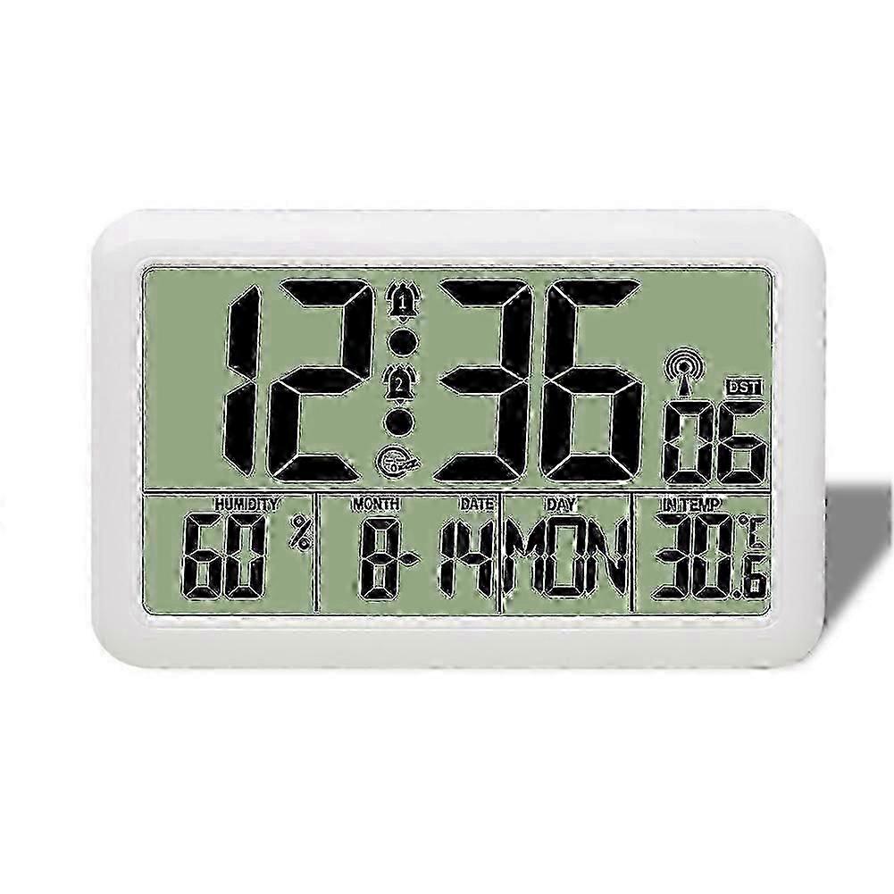 Clock with Indoor Outdoor Temperature Wireless,Precision Sensor,7.5 Inch LCD Display with Backlight,Self-Setting