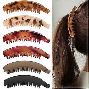 6 Stück große Bananenklammer 5,3 Zoll Bananenclips Haar für dickes Haar, Nicht-IP-Bananen-Haarspangen für feines Haar, starker Halt Bananenclips für Frauen und Gi