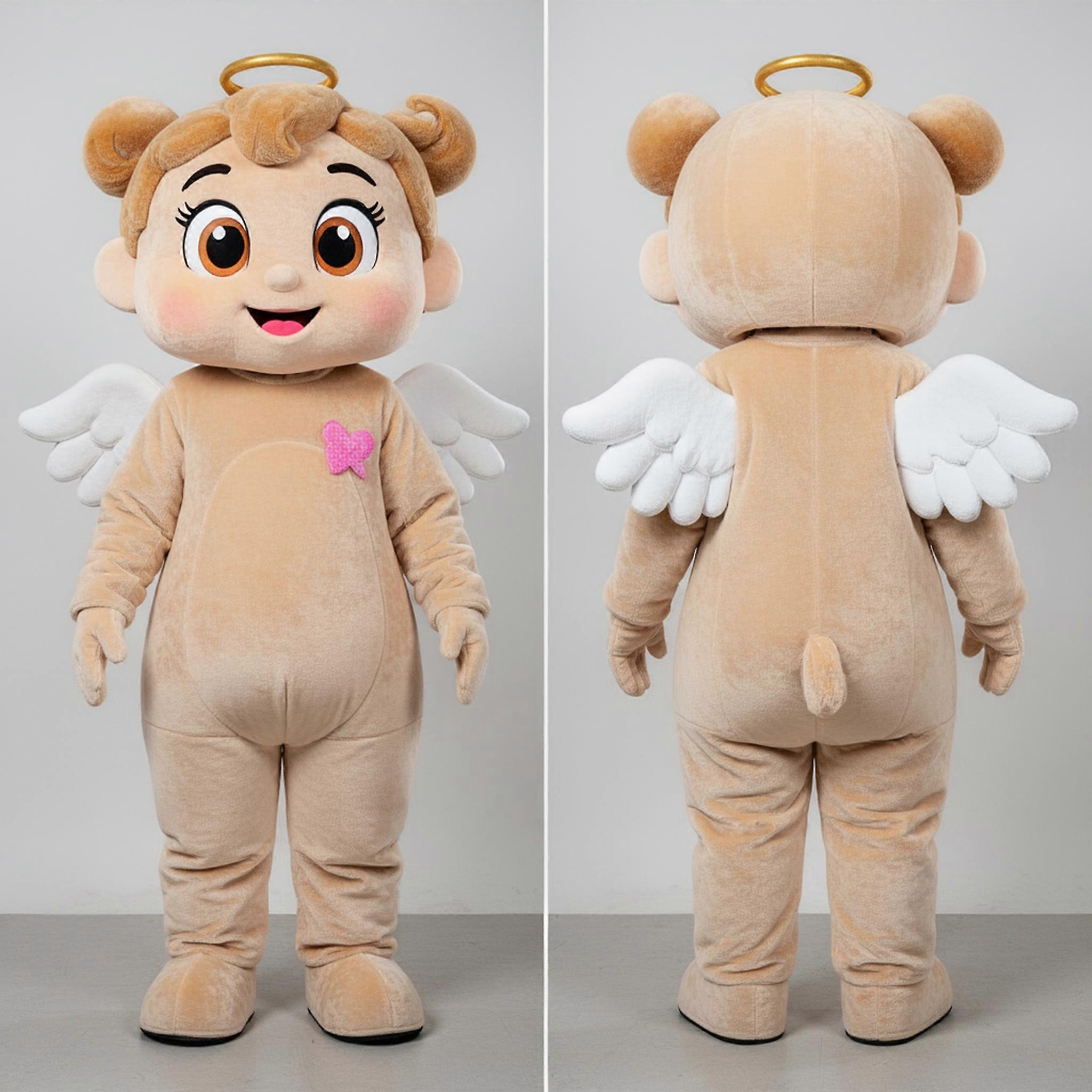 MASTICOT Beige Gentle Winged Cupid Mascot