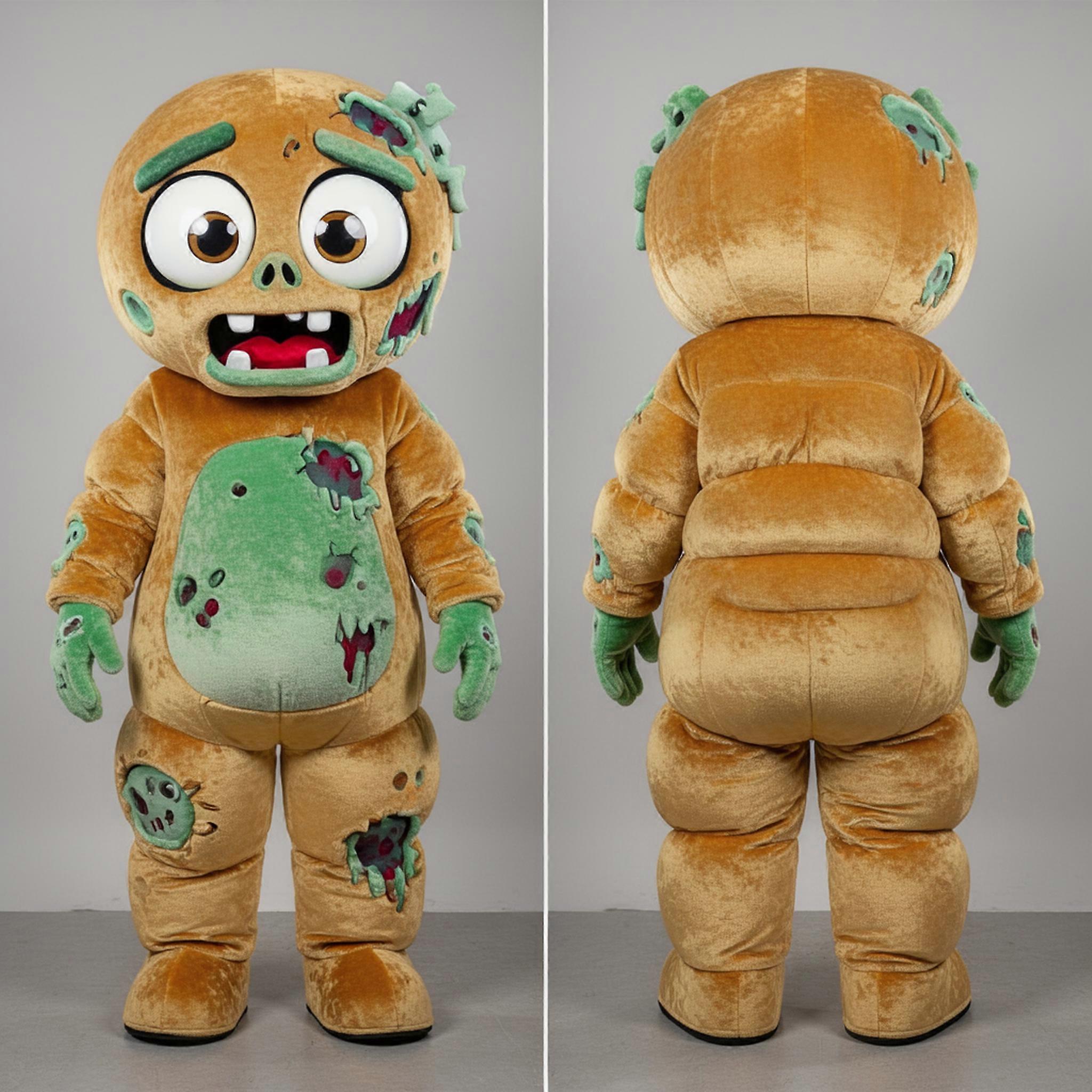 MASTICOT Golden Broad Shouldered Zombie Mascot