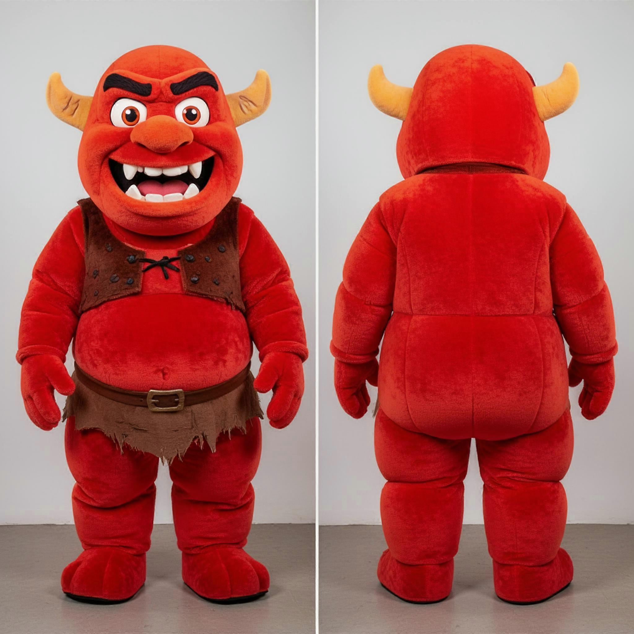 MASTICOT Crimson Red Expressive Ogre Mascot