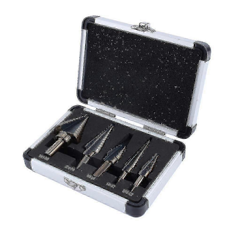 5 Pcs Double Slotted Countersink Drill Bits, HSS Step Drill Bit Set