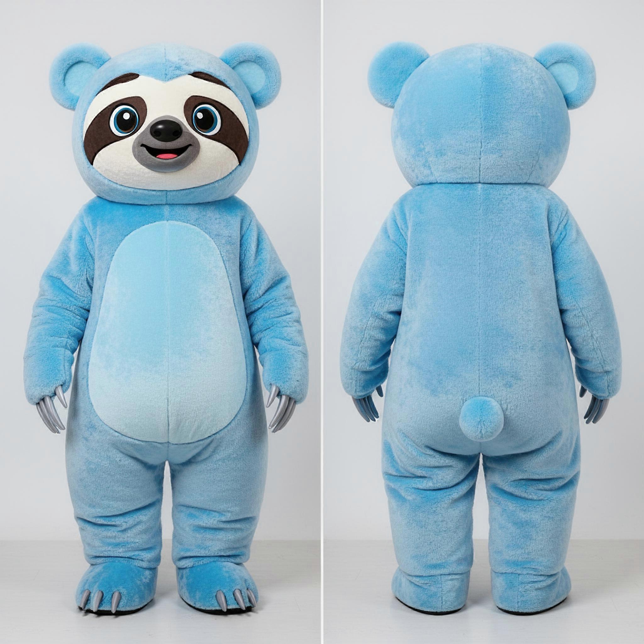 MASTICOT Sky Blue Cuddly Sloth Bear Mascot