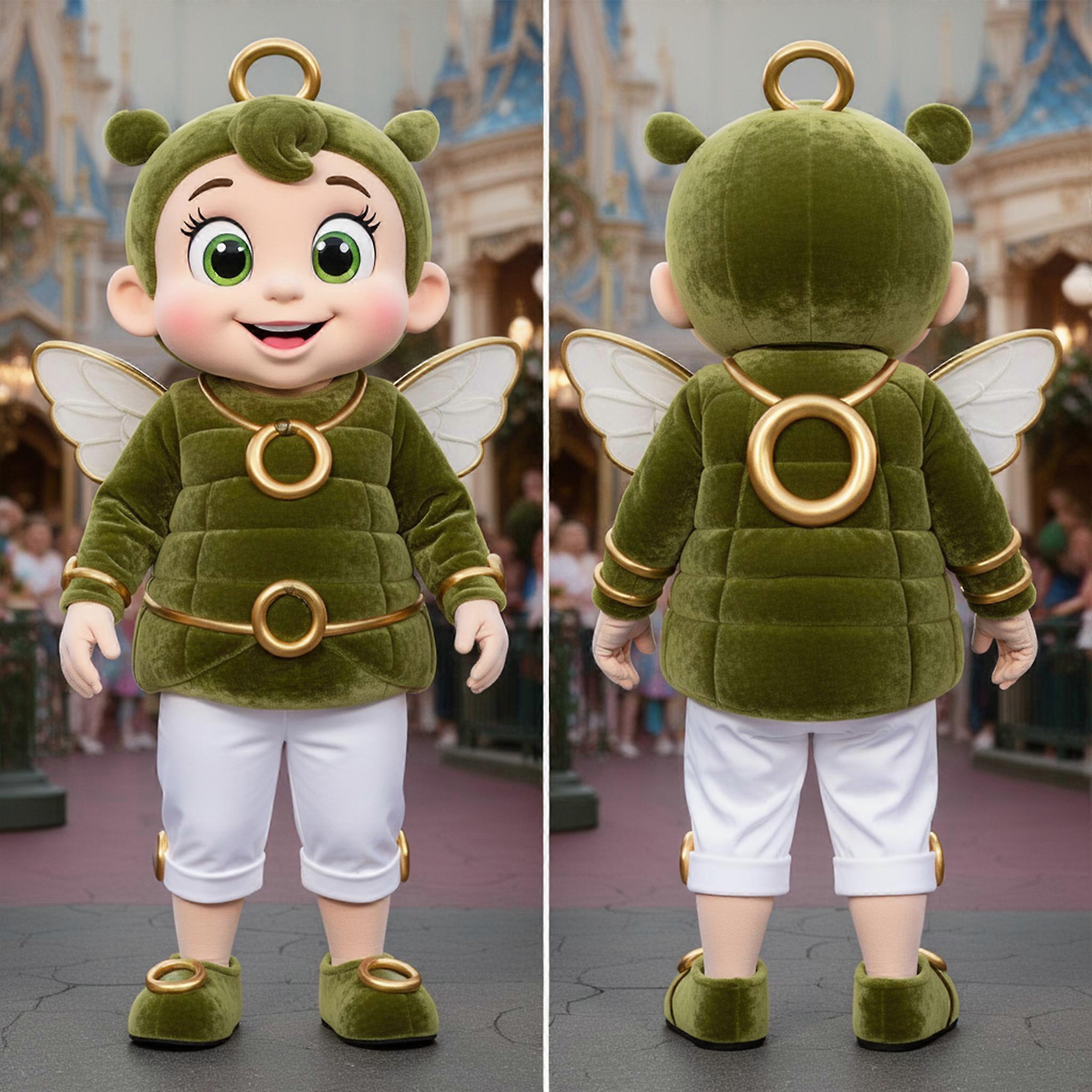 MASTICOT Olive Green Cherubic Cupid Mascot