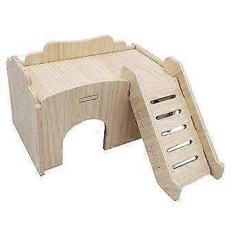 Natural Wood Hamster Villa Hideout Chalet