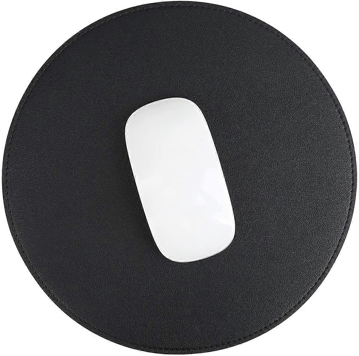 Stitched-Edge PU Leather Mousepad Smooth Durable Easy-Clean