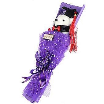 Purple Graduation Bear Bouquet for Decor Featuring 2Pcs Multi-Purpose Bears