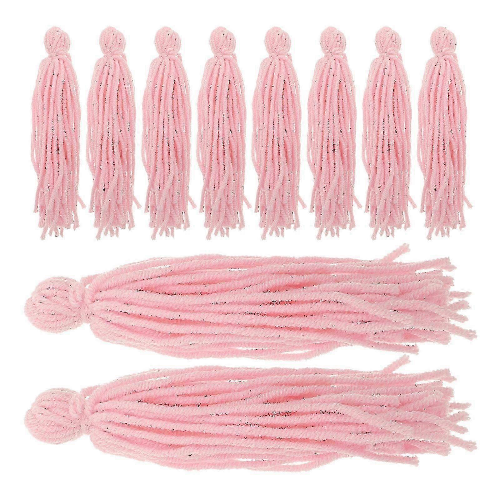 Pink Woolen Yarn Fish Breeding Mop for Tank Spawning 10Pcs Kit