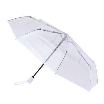 Automatic Folding Umbrella with Transparent Canopy Design, Lightweight Compact Travel Size