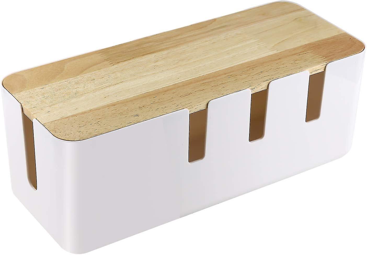 Cable Management Box, White Cord Organizer Box To Cover And Hide Power Strips, Wire Storage Box For Extension Cord Power Strip, Wire Management Concea