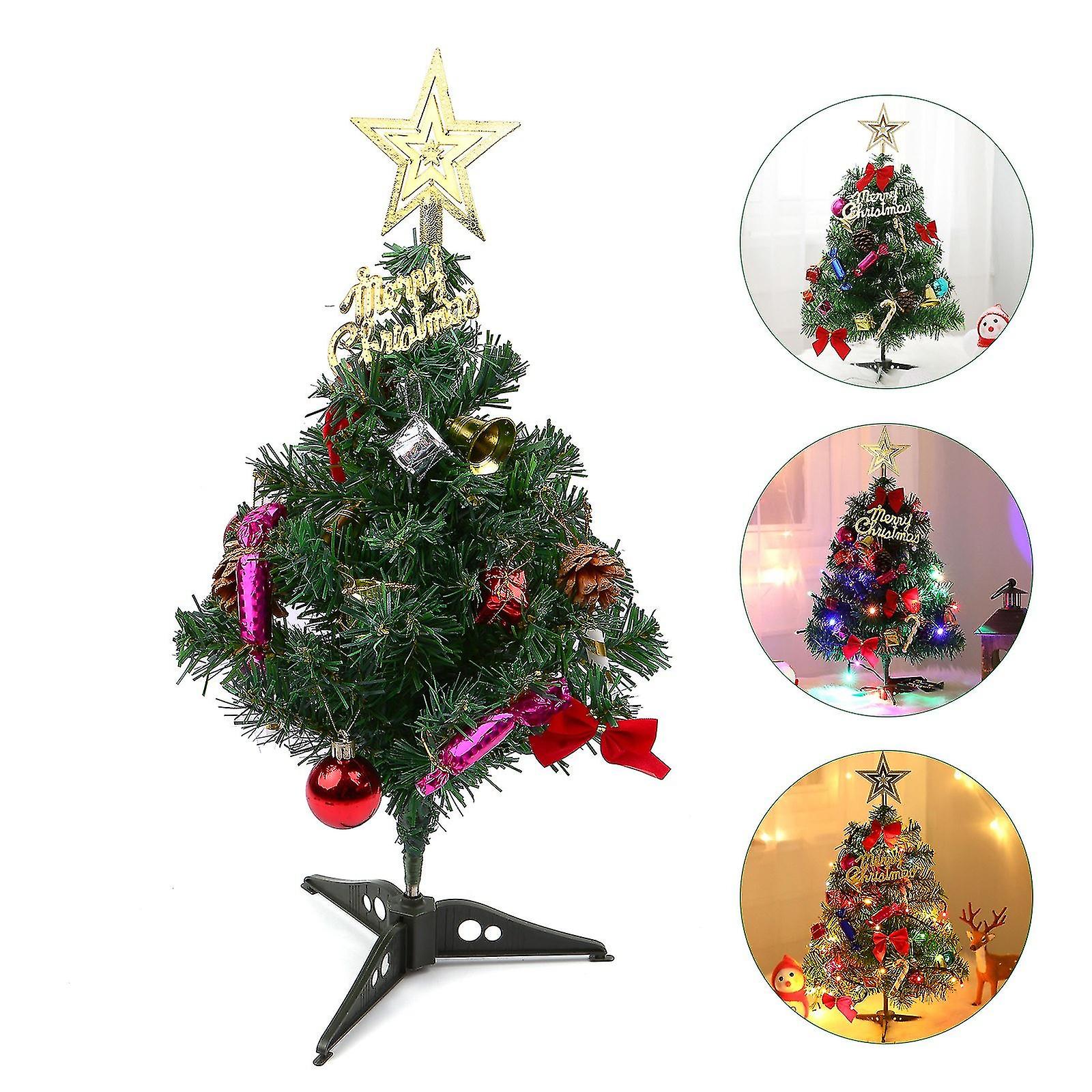 50cm Mini Artificial Tree Tabletop Tree With Led-string Lights Hanging