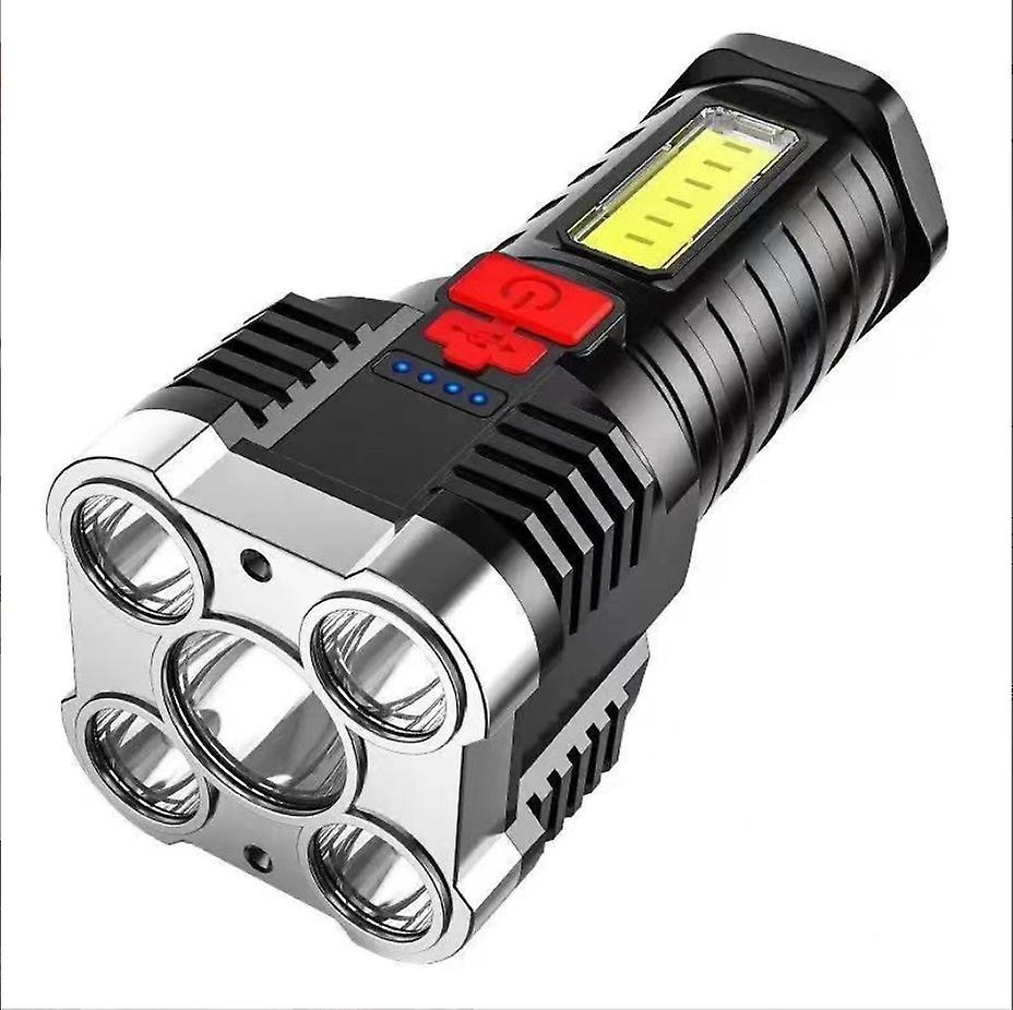 Pxcl Torch Led Super Bright Pentagon Explosion Led Torch Strong Light Rechargeable Torch Portable Powerful Searchlight With 4 Lighting Modes