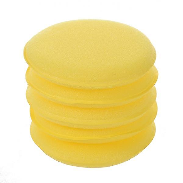 5 X Yellow Car Wax Polish Applicator Pad Large 5inch Soft Foam Sponge Pads