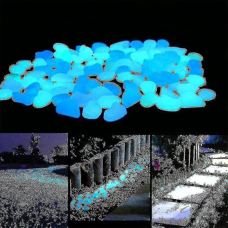 100pcs φωτεινές πέτρες λάμπουν στο σκοτάδι βότσαλα λαμπερές πέτρες συμβατές με υπαίθριους διαδρόμους home κήπο