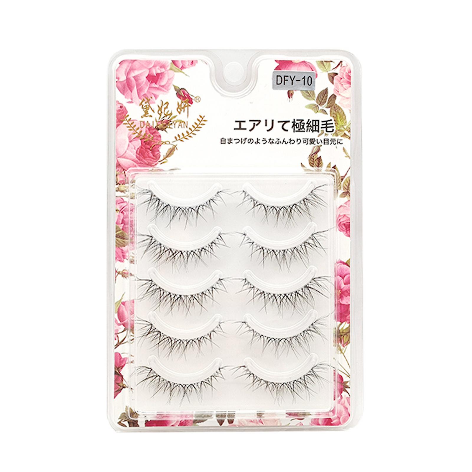 5 Pairs Extended False Eyelashes Diy Lashes Fluffy Effect Lightweight