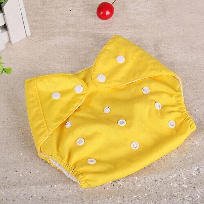 YELLOW Adjustable Reusable Baby Washable Cloth Diaper Nappies