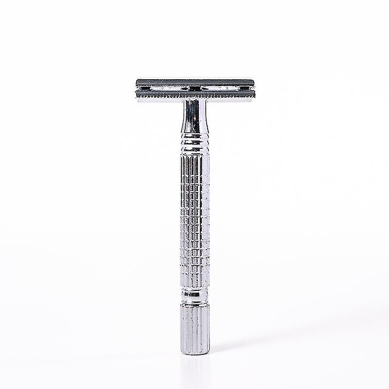 Razor For Shaving, Double Razor With 5 Blades, Mustache Shaver Beard Care Personal Shaving Set, Box With Inner Mirror (silver)
