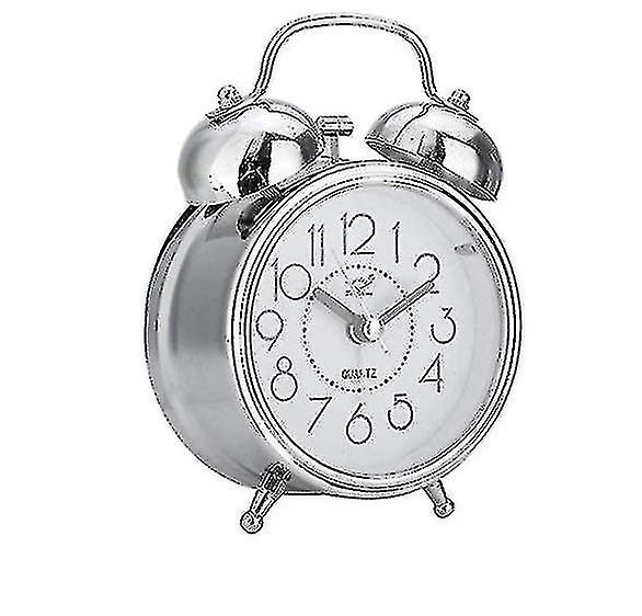 3インチメタルベル目覚まし時計クリエイティブレトロ目覚まし時計ミュート発光時計