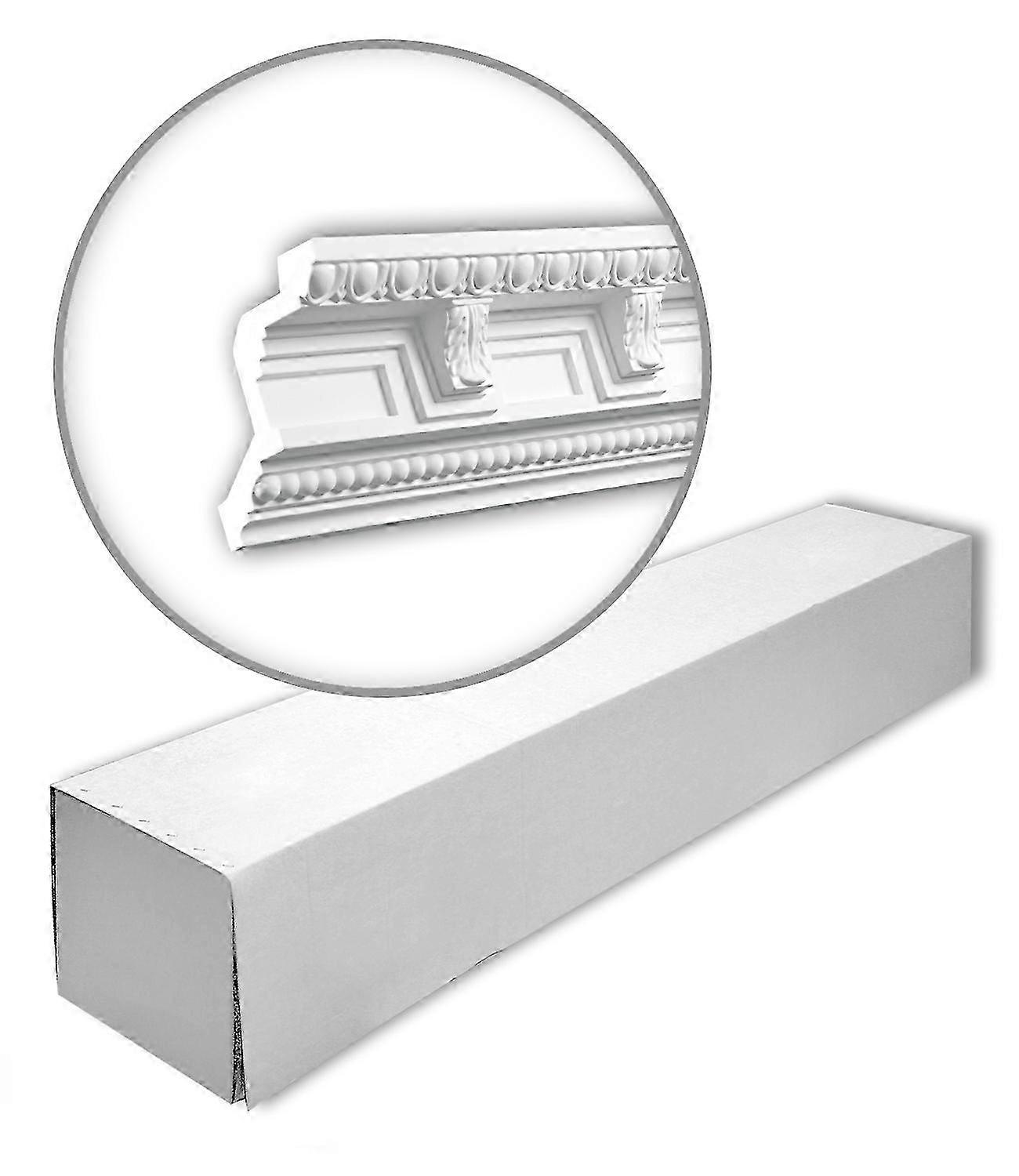 e-Delux GmbH 4 x Eckleisten 150169-box 8 Meter Profhome Polyurethan Hartschaum 200 cm weiß vorgrundiert leicht, robust, extrem maßhaltig