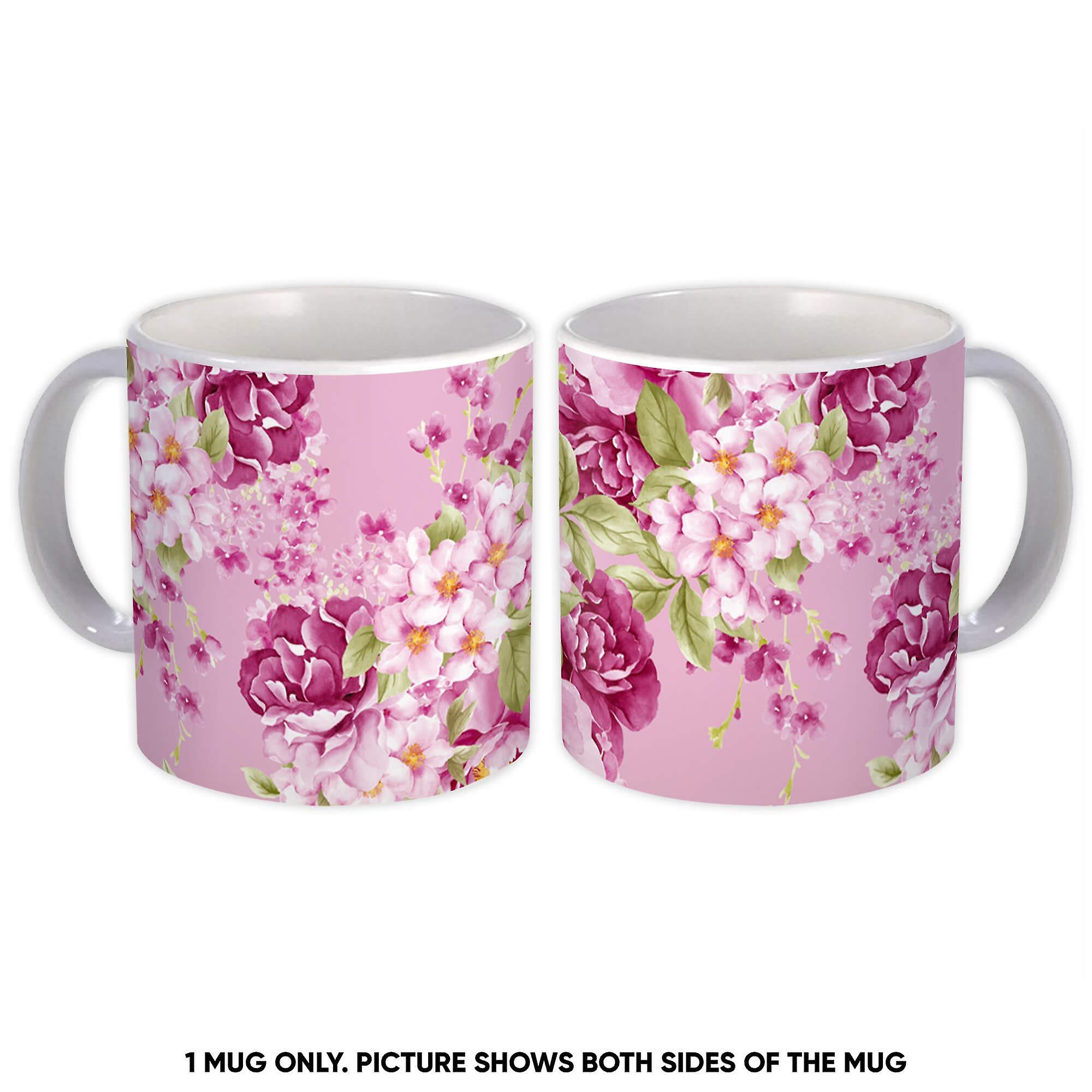 Presentmugg: Pioner blommar blommor