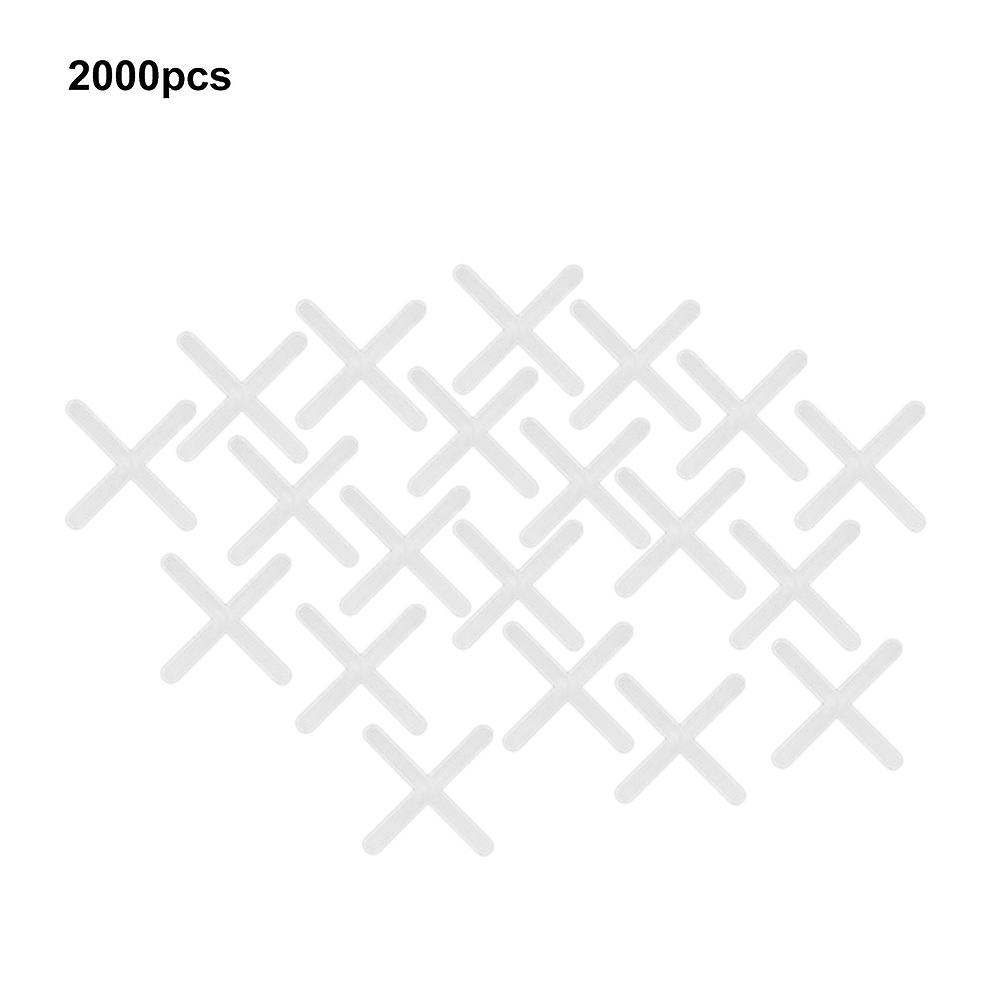 2000Pcs Wall Floor Cross Spacer, Tile Spacer Plumber Ceramic Tiler Reusable Horizontal System for Tile and Stone 2mm/2.5mm(2mm) PTNDB