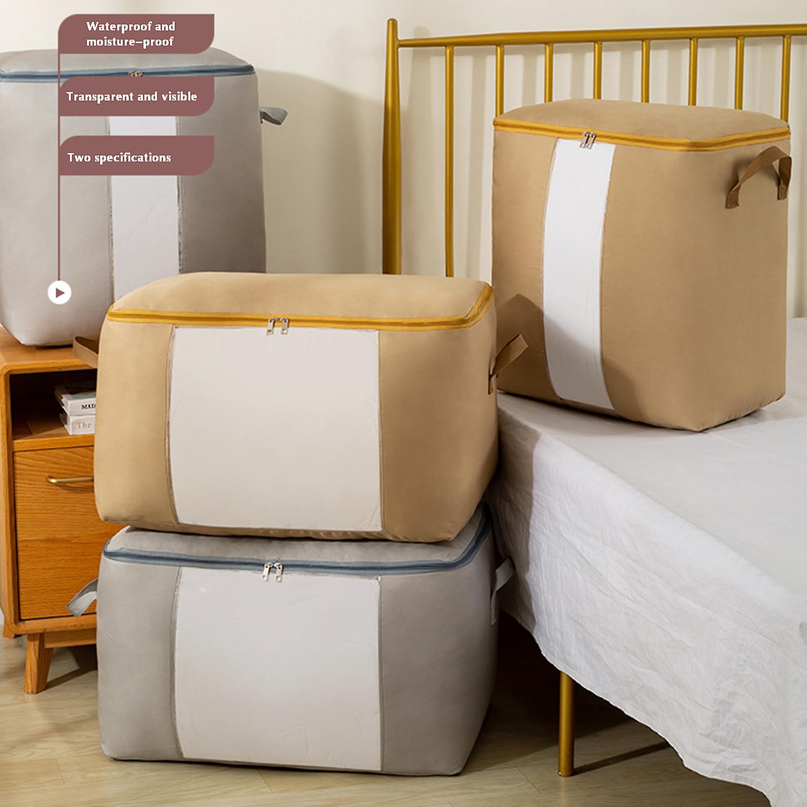 Oxford Comforter Storage Bags with Zippers and Windows Organizers for Home Bedroom Houseroom