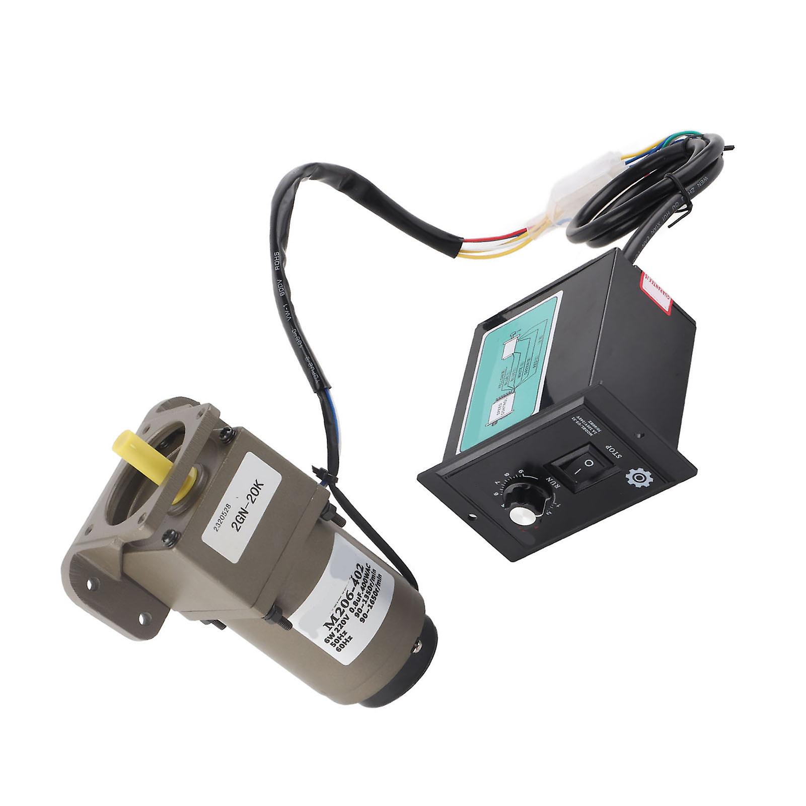 AC 6W Single Phase Asynchronous Gear Motor Deceleration Adjustable Speed (20K)
