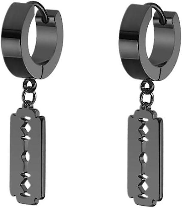 Black Razors Earrings Ring 