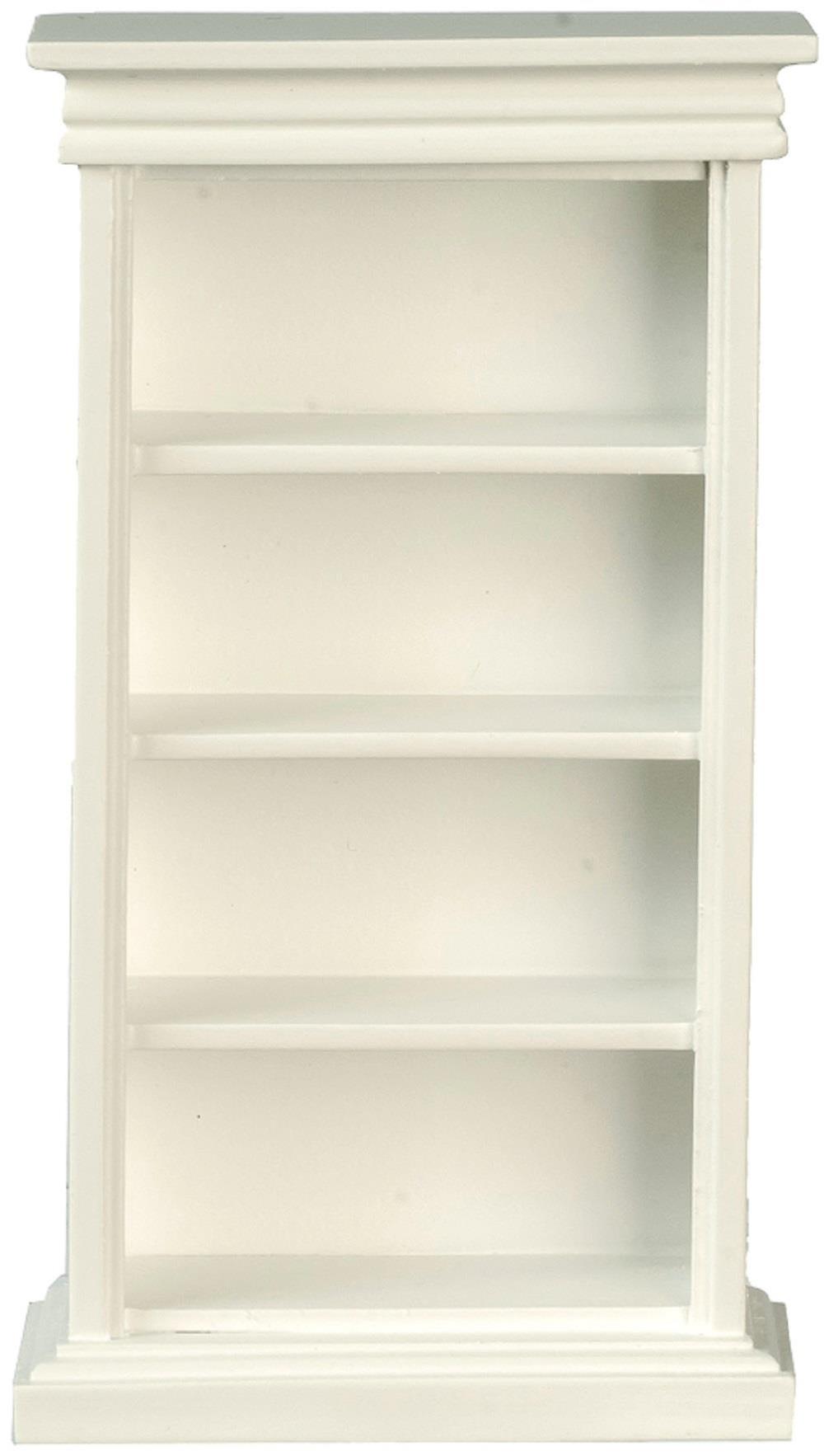 Dolls House White Bookcase Display Shelf Bookshelf 1:12 Study Library Furniture