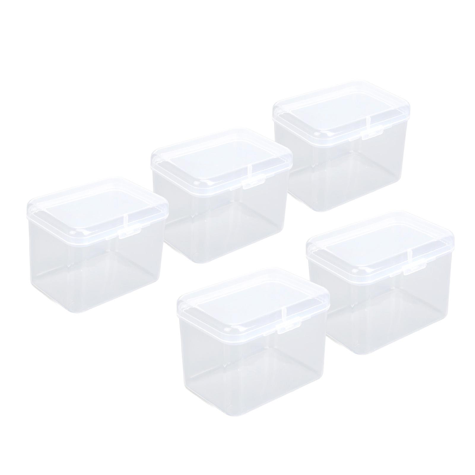 5PCS Sponge Transparent Storage Box Multipurpose Portable Clear Small Plastic Container 