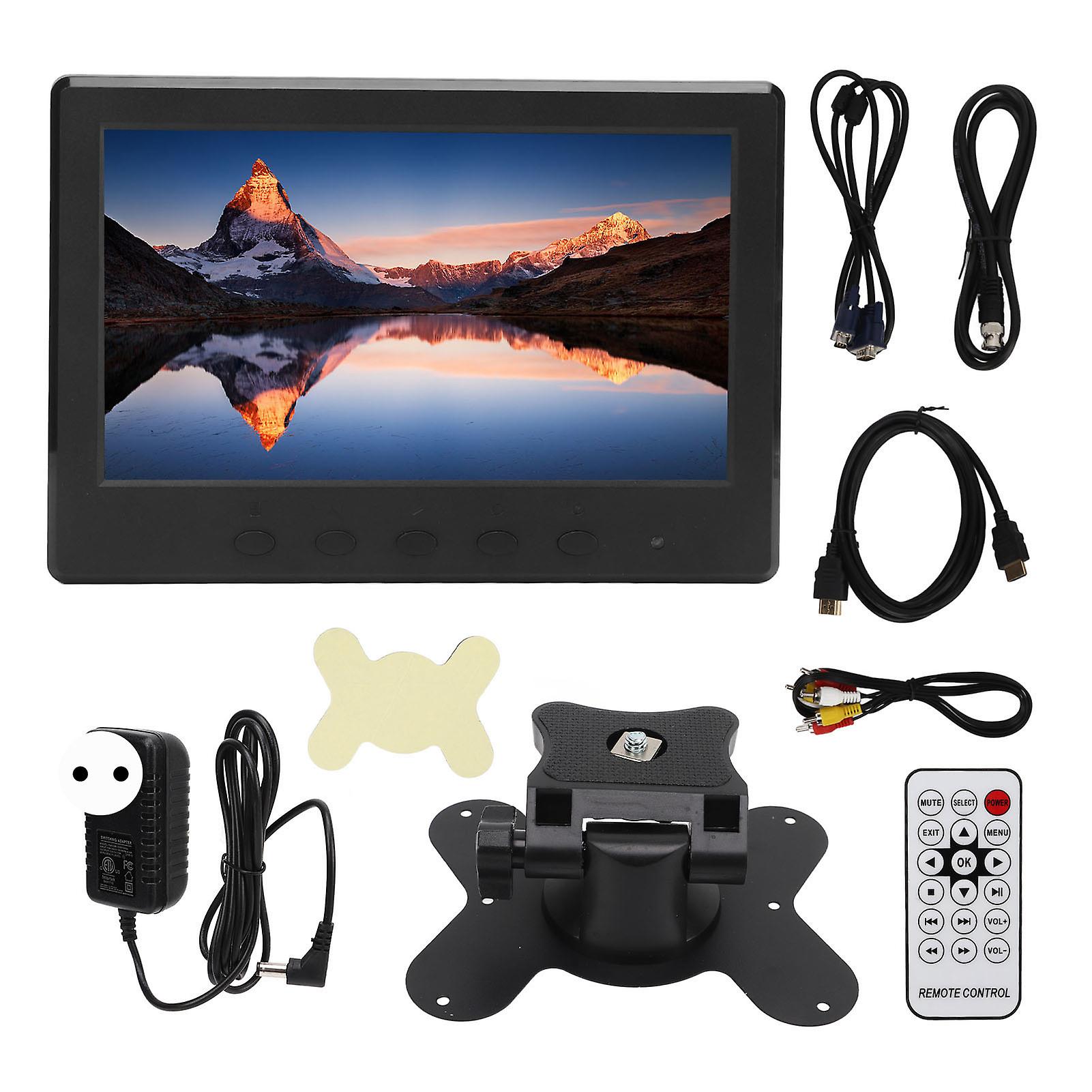 7" Portable TFT LED Monitor - HD Display, Multi-Input, Speakers, Remote, EU Plug
