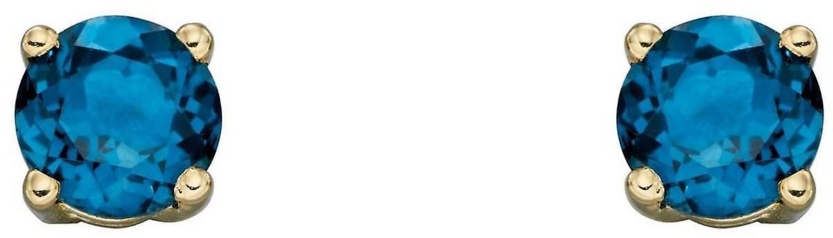 Elements Gold December Birthstone Stud Earrings - Blue/Gold