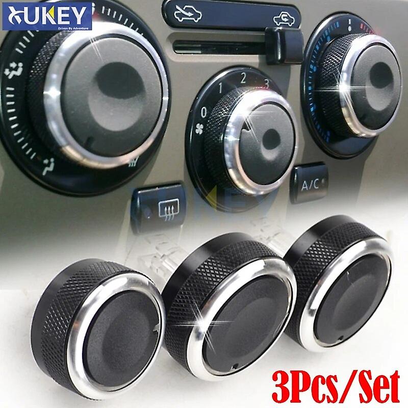 3PC FIT FOR NISSAN NOTE E11 04-13 SWITCH KNOB KNOBS HEATER CLIMATE CONTROL BUTTONS DIALS FRAME RING A/C AIR CON COVER REFITTING~62346