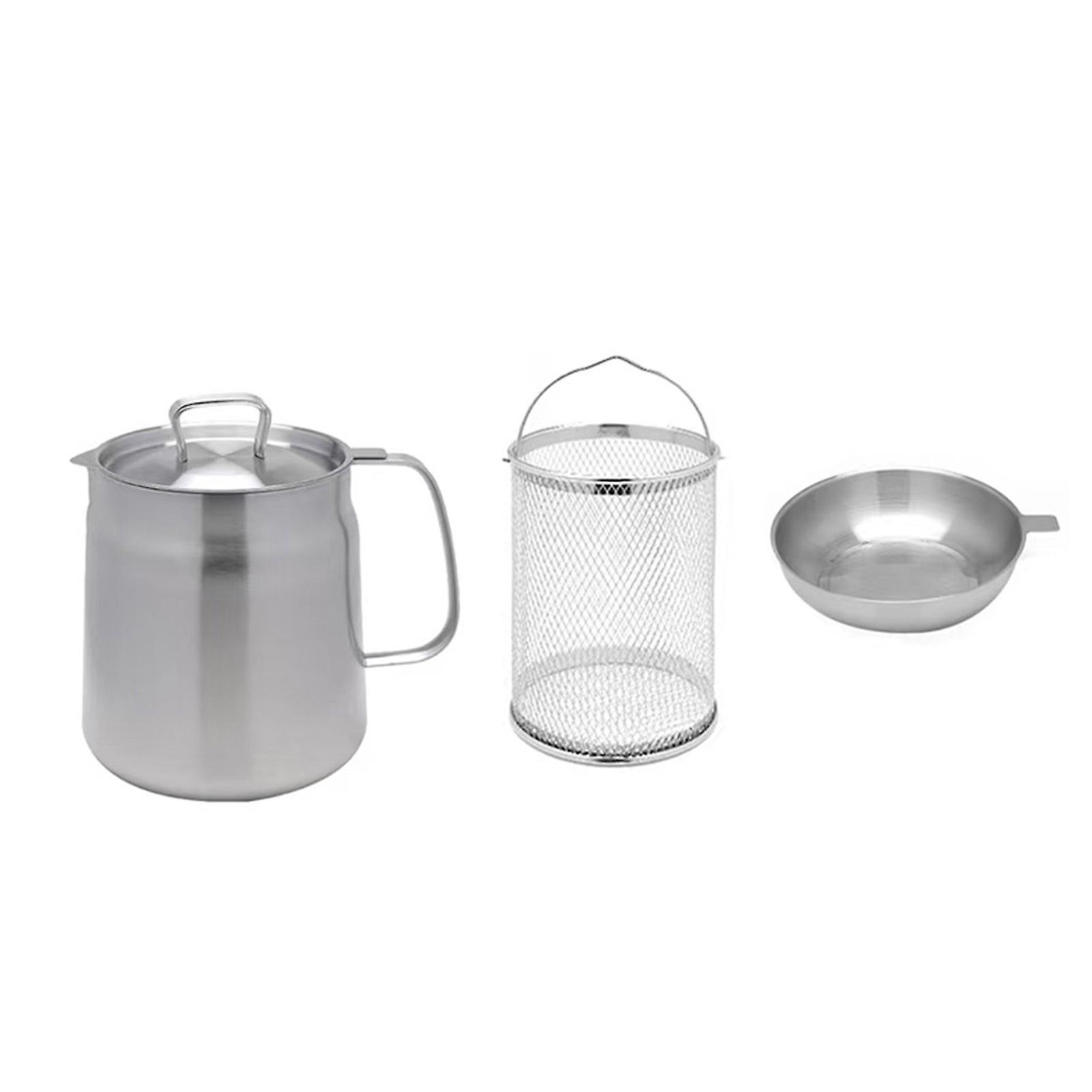 1.5L/2L Oil Storage Tank with Filter Cup Reusable Separate Oil Dregs Bottle for Deep Frying
