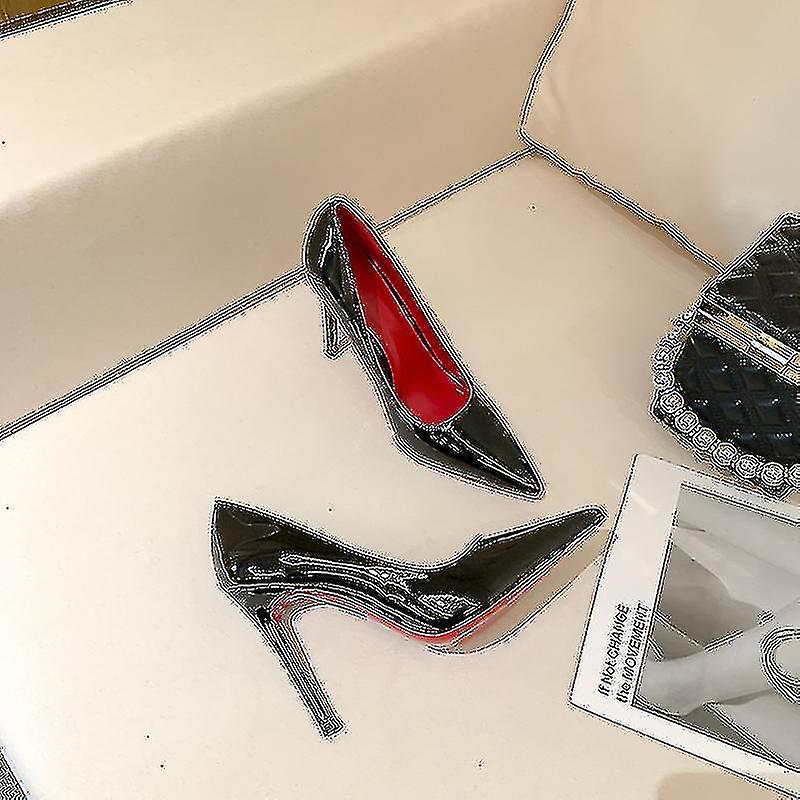 Rote Sohle High Heels Welche Marke Frauen Rote Sohle Pumps Neue Sexy Unterseite Spitze Zehe Schwarz Dünne