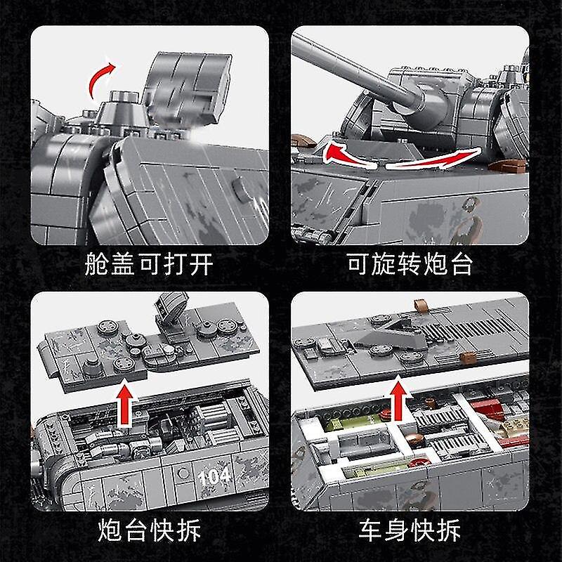 Panzer VIII Maus – Set De Construction 2127 Pièces, échelle 1/??, 42 Cm De Long, Char Allemand WWII, Compatible Grandes Marques, Cadeau Militaire 14+