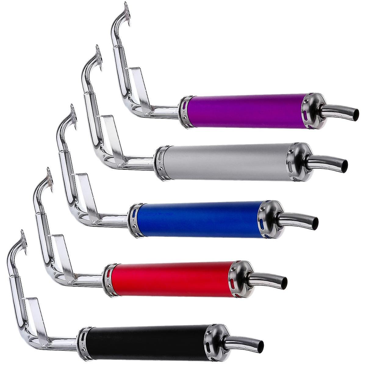 22Mm Inlet Round Bent Outlet Exhaust Muffler Tip With Front Pipe Kit For Rear Tail Pipe