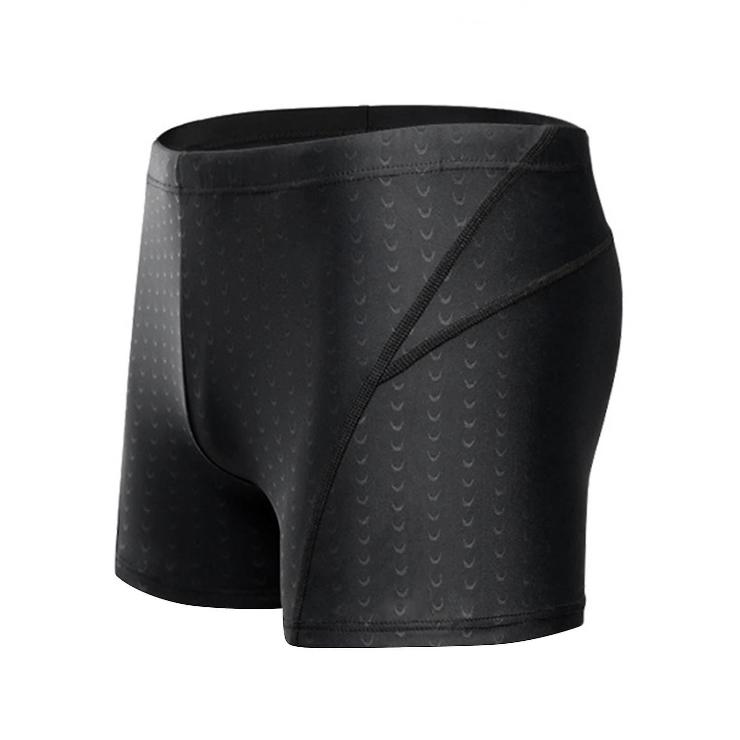 Men Swimming Shorts Waterproof Quick Dry High Elasticity Mid Waist Soft Breathable Solid Color Plus 