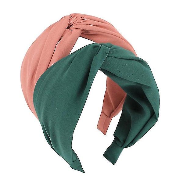 Twine Cross Knot Elastic Head Bands - Set of 2
