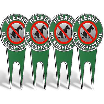 4 Pieces No Poop Dog Signs Please Be Respectful No Pooping Dog Lawn Signs No Dog Poop Yard Signs Stop Dogs From Pooping Signs For Stopping Dogs Poopin