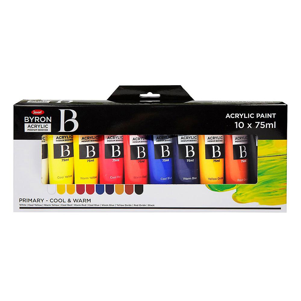 Jasart Byron Quality Medium Bodied Versatile Acrylic Paint Set 75Ml Pack of 10