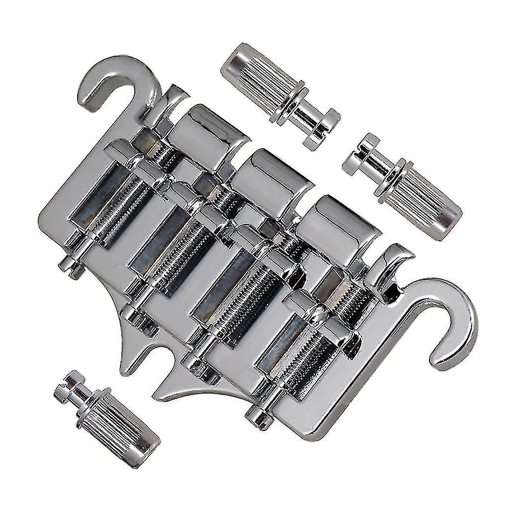 New 3 Point 4 String Bass Bridge Tailpiece Zinc Alloy Bridges With Saddle Replacement Parts For Epi 