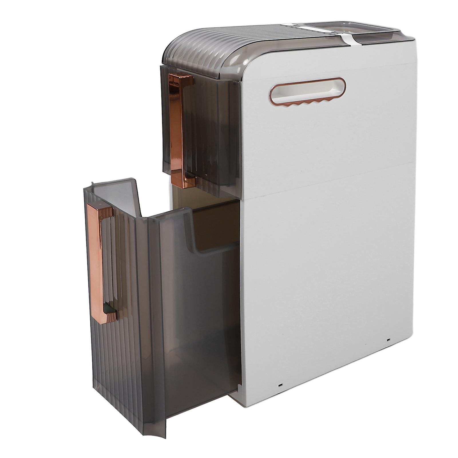 Bathroom Narrow Acrylic Storage Cabinet with Drawer, 2 Layers