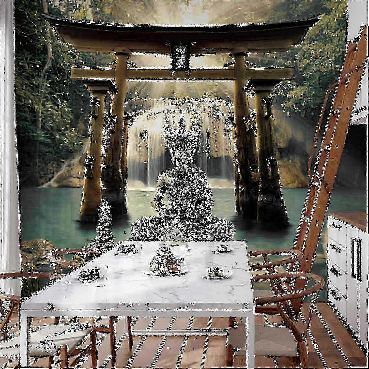 Seinämaalaus - Buddhan hymy