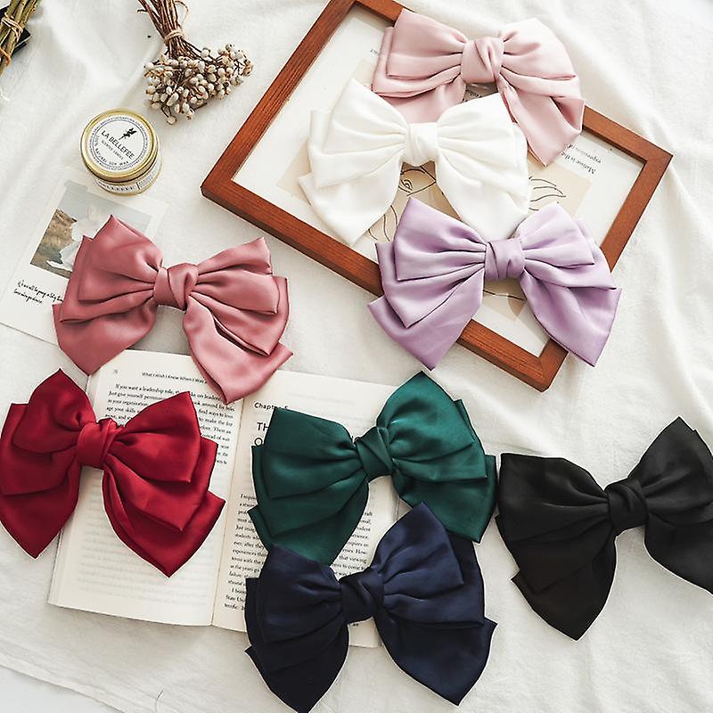 Women's Hair Ring Three-layer Bow Barrettes Spring Clip