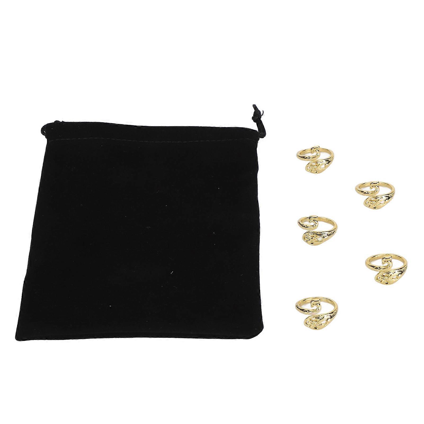 5Pcs可调节钩针张力环不锈钢复古孔雀钩针纱线导向控制环用于钩针编织