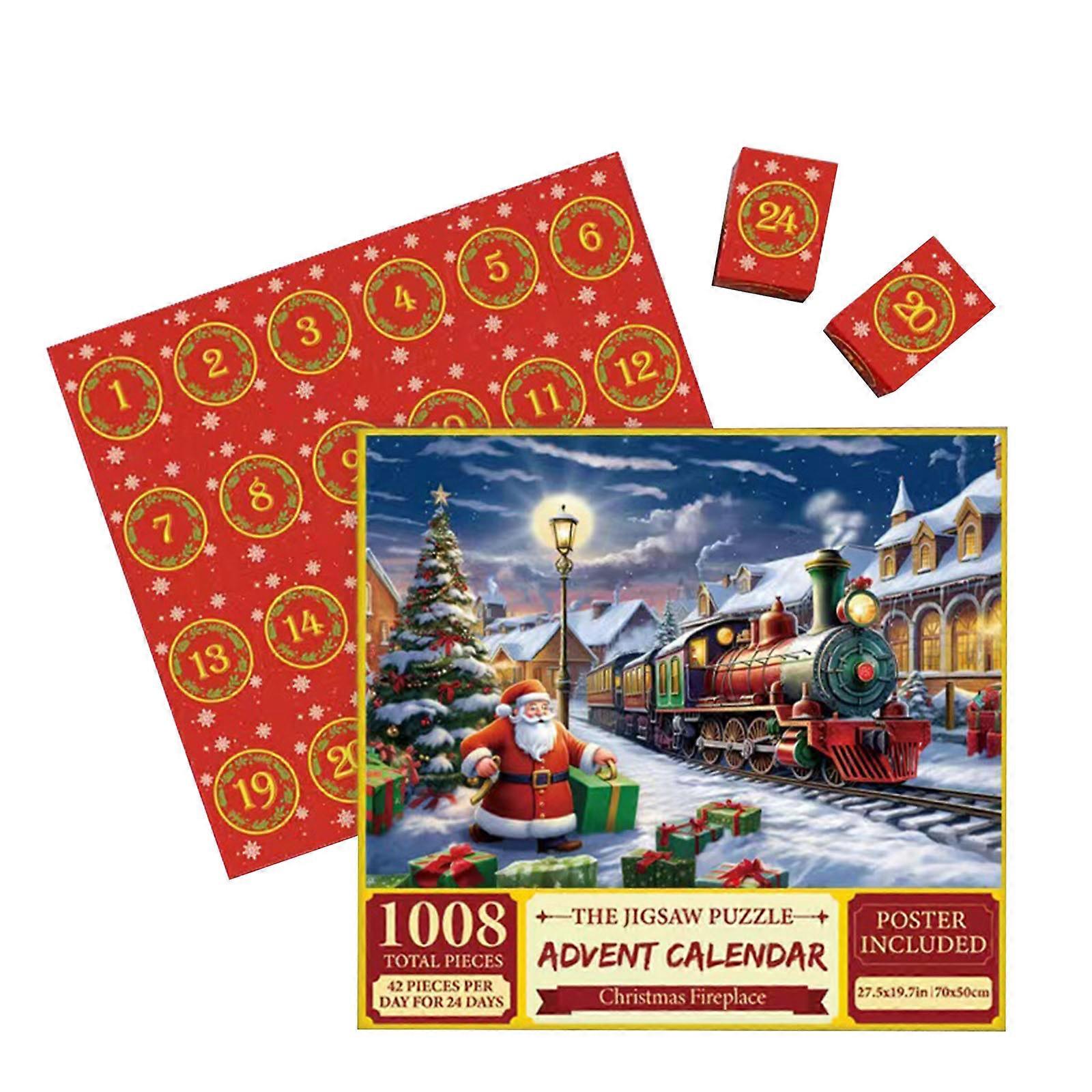 24ks vianočný adventný kalendár dievčatá chlapci 1008 ks vianočné puzzle odpočítavanie kalendára