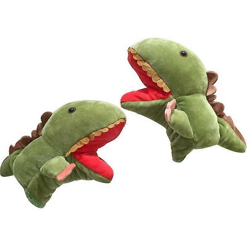 1 Pair Dinosaur Hand Gloves Cartoon Realistic Fabric Open Mobile Mouth Hand Puppet Toys For Kids
