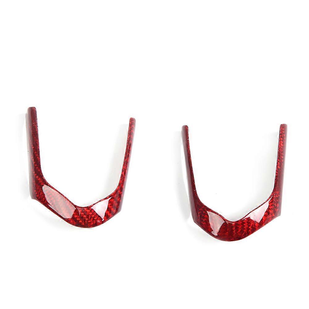 2pcs Steering Wheel Button Trim Carbon Fiber Fit for X5/F15 E2U911